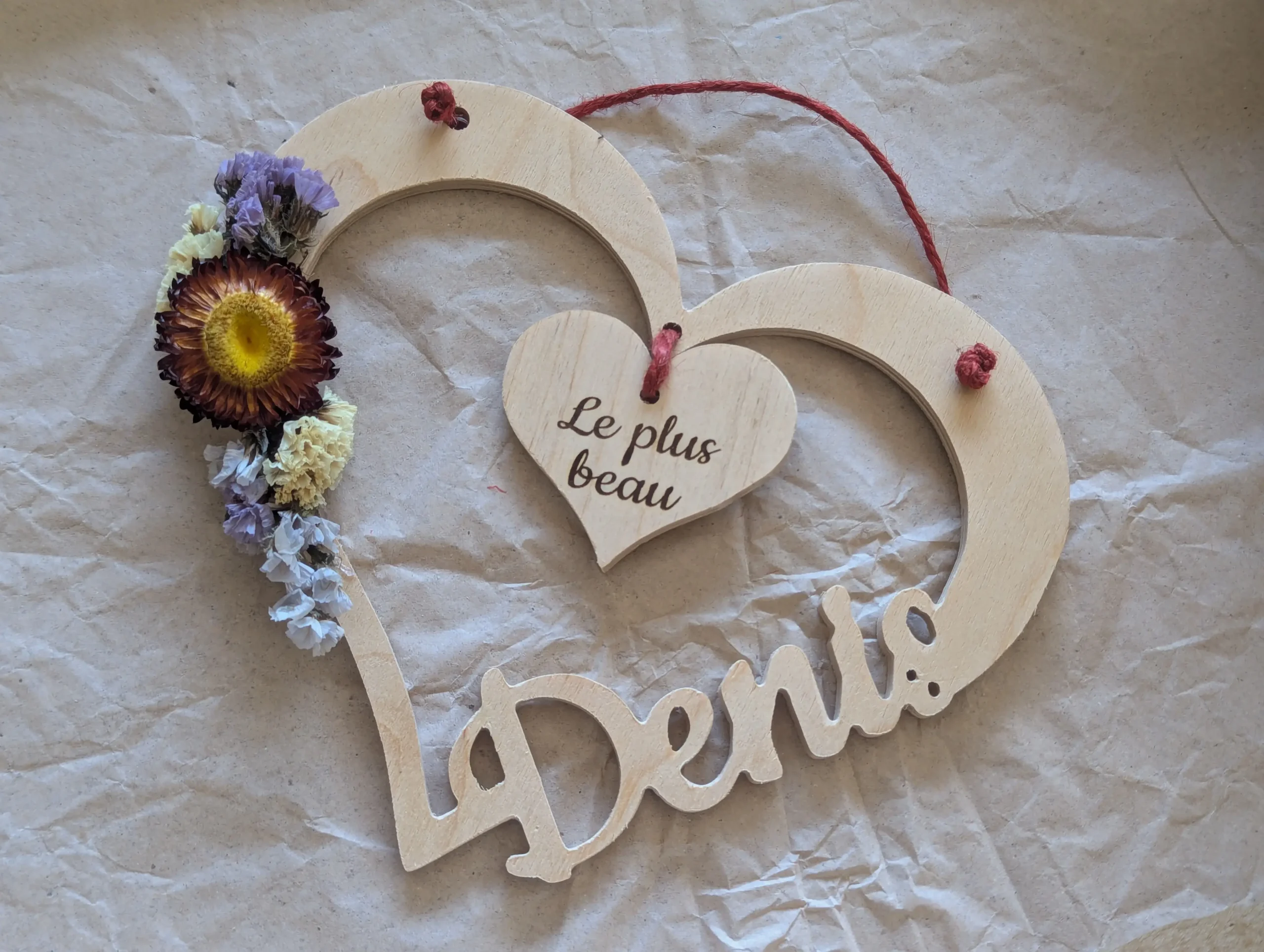 Suspension cœur fleurs séchées – Image 4