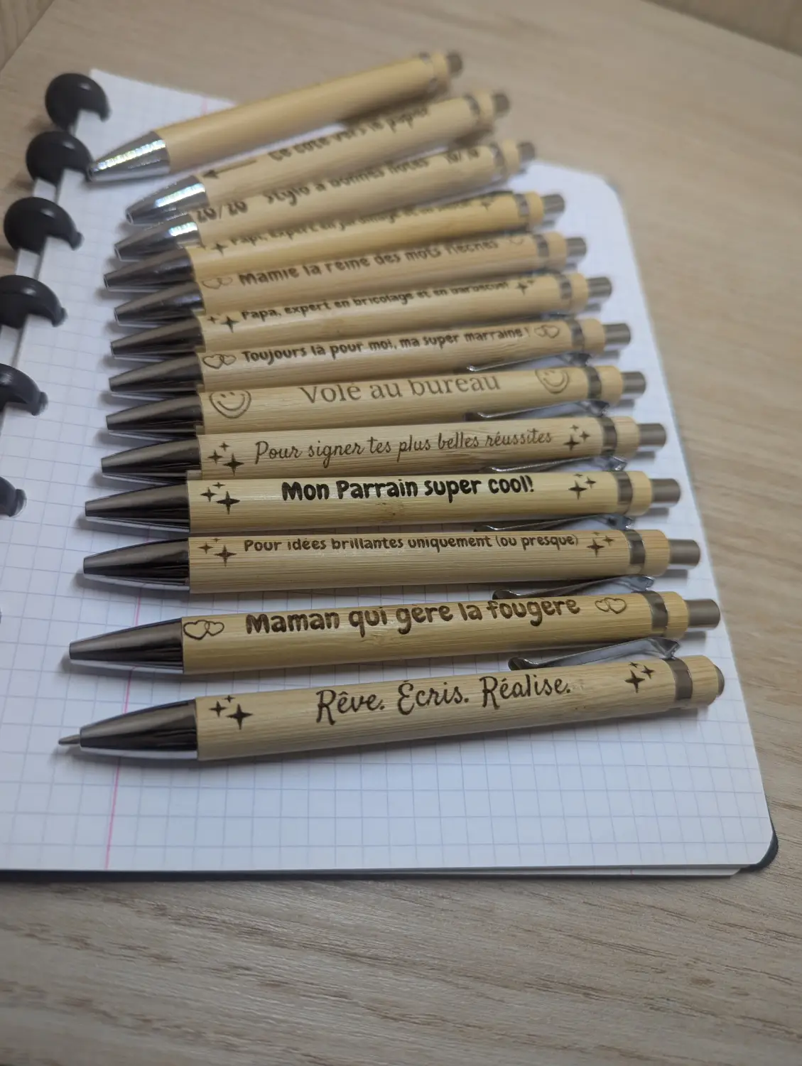 Stylo bille bambou personnalisé